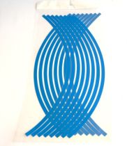 Наклейка на колесо 18" (синяя, светоотражающая, на подкладке)
