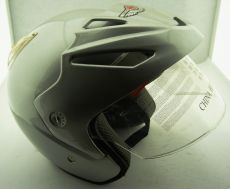 Шлем без бороды с козырьком AD168 серый металик