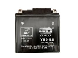 Аккумулятор 12В 9А/10HR (YB9-BS(FM)) гелевый высокий черный 135*75*h135 "OUTDO"