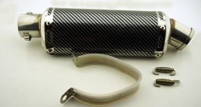 Глушитель (тюнинг) 235*88mm, креп. Ø48mm (нержавейка, овал серый карбон, прямоток)