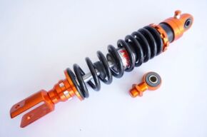 Амортизатор задній 330мм універсальний з перехідником, з підкачуванням тюнінг NDT (оранжево-чорний)