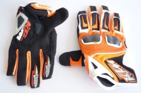 Перчатки "KTM" (XL, оранжевые, кожа/текстиль/карбон) 