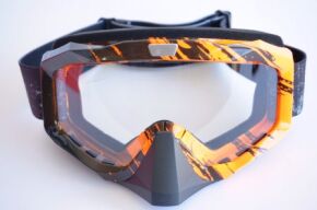 Очки кроссовые "Vemar" X316 черно-оранжевые, белое стекло