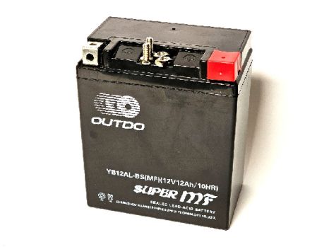 Аккумулятор  OUTDO  YB12AL-BS (MF) 132*78*h158