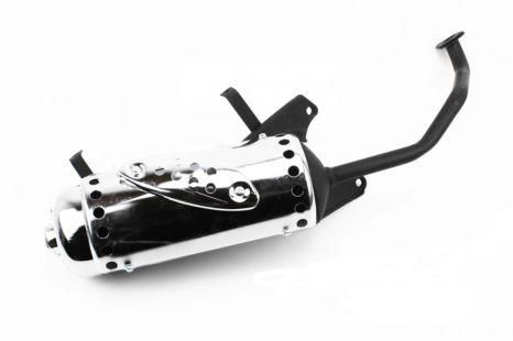 Глушитель скутер 4т Wind сталь + хром