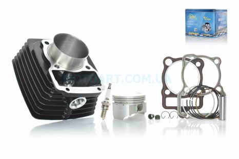Цилиндр в сборе мото CGN250 (166FMM)  D65.5, p15, h82  #PRO  &quot;LIPAI&quot;  (чорна)