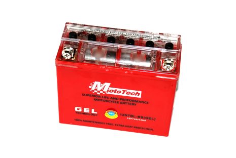 Аккумулятор 12В 7А/10HR (12N7BL-BS) гелевый красный &quot;MotoTech&quot; 145*56*h130