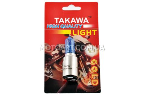 Лампа BA20D 12V35/35W фари галоген (супер біла висока блістер mod:073) &quot;TAKAWA&quot;