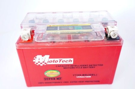 Аккумулятор 12В 9А/10HR (YTX9-BS)  гелевый c индикатором &amp;quot;MotoTech&amp;quot; 150*85*h118