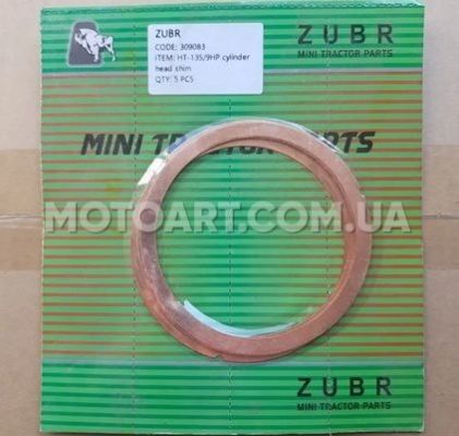 HT-135/9HP - прокладка головки цилиндра ZUBR (5шт) метал на блистере