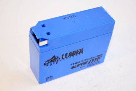 Аккумулятор 12В 2.3А таблетка Suzuki, Yamaha (узкая) гелевый синий &quot;LEADER&quot;
