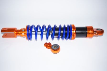 Амортизатор задн. 330мм скутер 4т 50-150сс (оранжево-синий,тюнинг) NDT